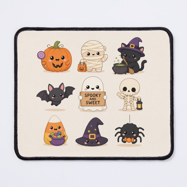 Item preview, Cute Kawaii Halloween Spooky and Sweet Crew - Pumpkin Ghost Cat Art designed and sold by Modern Antique Atelier .