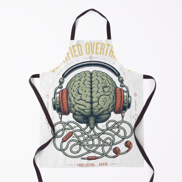 Item preview, Creative Thinker Brain Headphones Retro Illustration designed and sold by GenZStickerHub1.