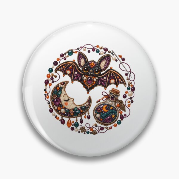 Item preview, Halloween Bead Embroidery Brooch Collection designed and sold by UrbanCanvvas.