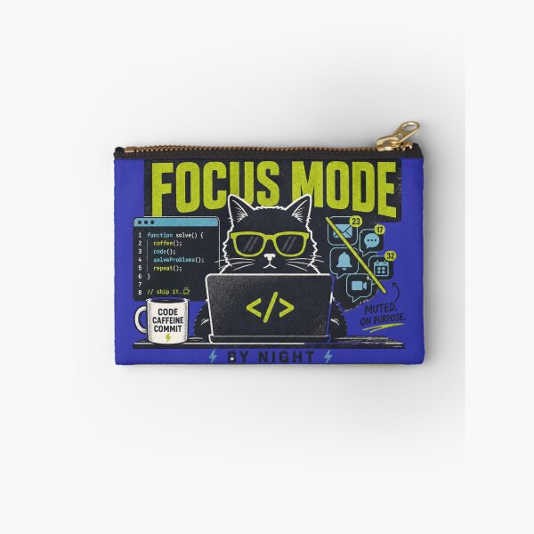 Item preview, Funny Programmer Cat Focus Mode Coding designed and sold by MajaDesign07Art.