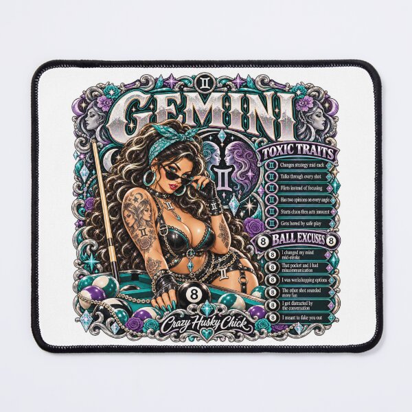 Item preview, Gemini Pool Player Toxic Traits & 8 Ball Excuses | Crazy Husky Chick designed and sold by Crazyhuskychick.