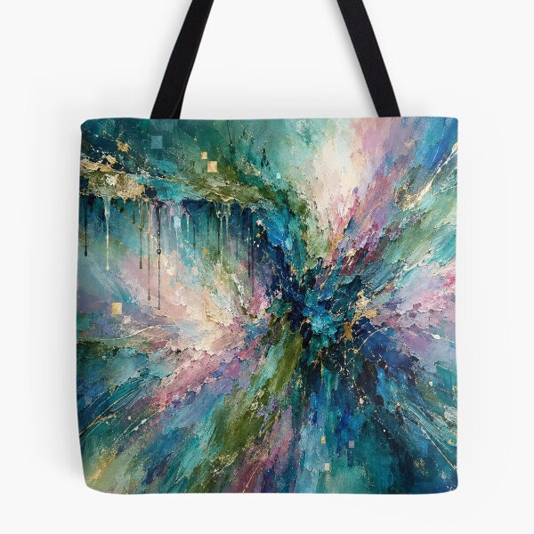 Item preview, Celestial Resonance - Emerald Green Teal Gold Abstract Art designed and sold by Joey Santiago.