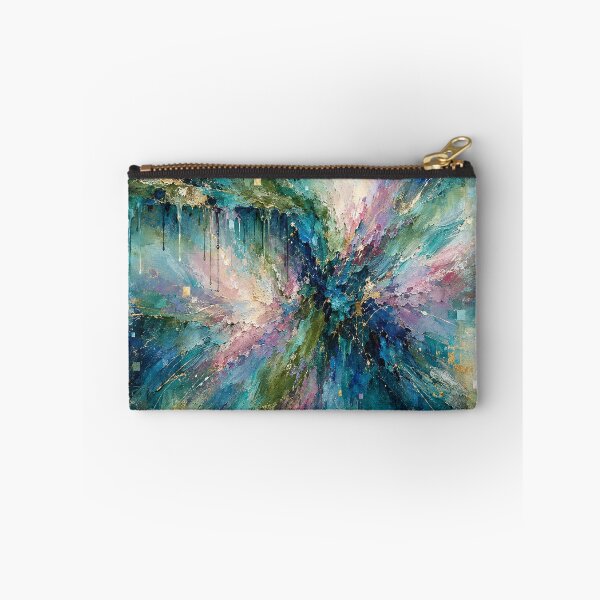 Item preview, Celestial Resonance - Emerald Green Teal Gold Abstract Art designed and sold by Joey Santiago.