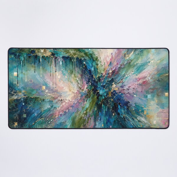 Item preview, Celestial Resonance - Emerald Green Teal Gold Abstract Art designed and sold by Joey Santiago.