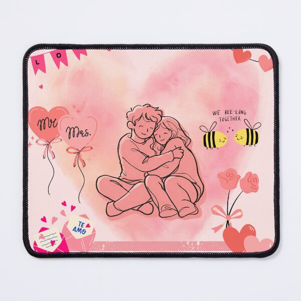 Item preview, We Belong Together Forever Cute Couples Pink Heart Background | Variation 4 designed and sold by Art By Rukayya.
