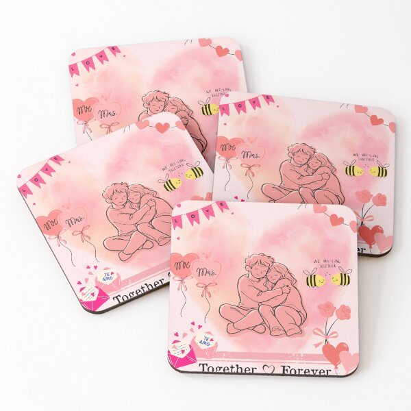 Item preview, We Belong Together Forever Cute Couples Pink Heart Background | Variation 4 designed and sold by Art By Rukayya.