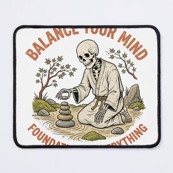 Item preview, Skeleton Balances Stones in a Garden Pool designed and sold by MisteryDesigner.