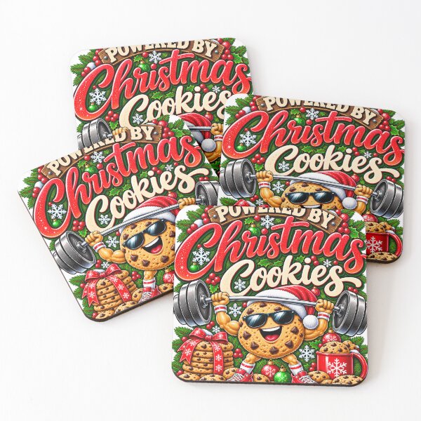 Item preview, Powered By Christmas Cookies Funny Gym Cookie Workout designed and sold by 198tees.