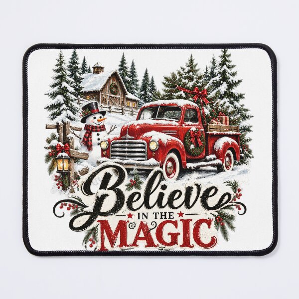 Item preview, Believe in the Magic Christmas Red Truck Snowman T-Shirt designed and sold by DesignArtist.ia.