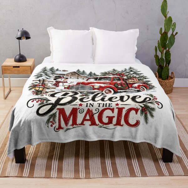 Item preview, Believe in the Magic Christmas Red Truck Snowman T-Shirt designed and sold by DesignArtist.ia.