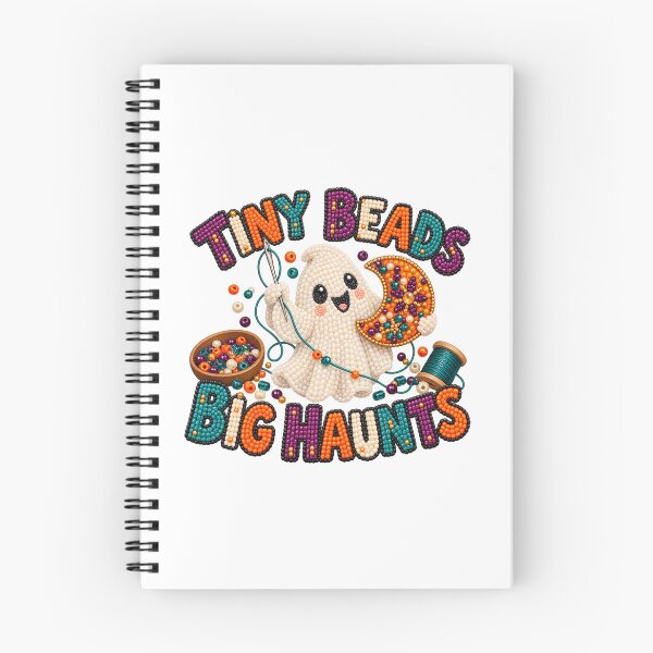 Item preview, Tiny Beads Big Haunts Ghost Bead Embroidery Art designed and sold by UrbanCanvvas.