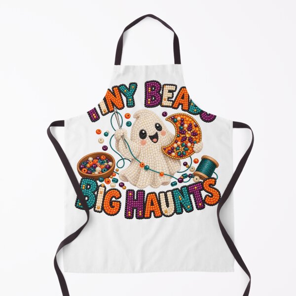 Item preview, Tiny Beads Big Haunts Ghost Bead Embroidery Art designed and sold by UrbanCanvvas.
