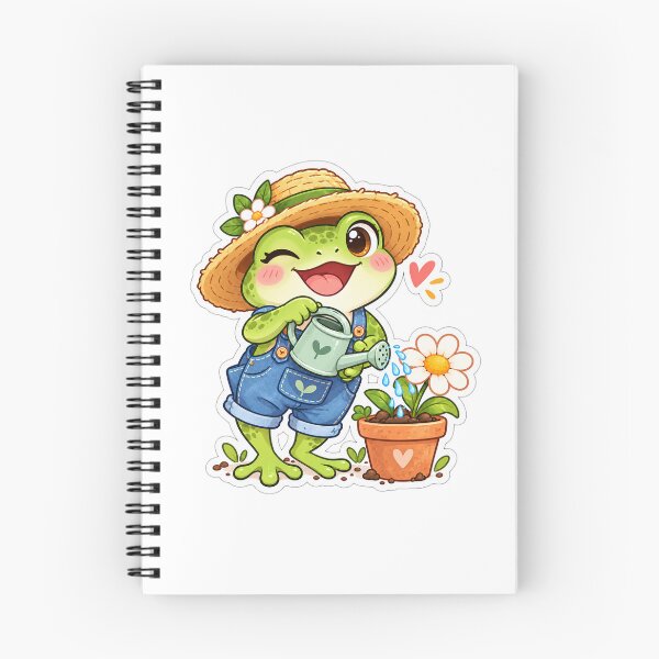Item preview, Cute Frog Gardener Sticker | Kawaii Gardening Frog with Watering Can designed and sold by MyTutina.
