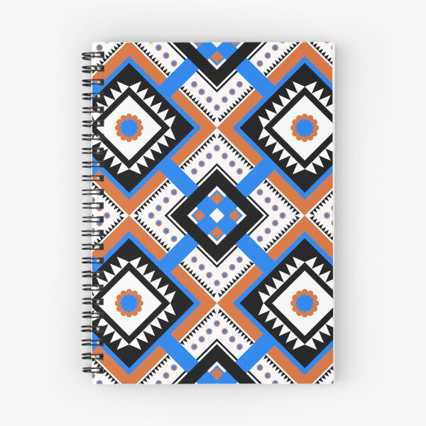 Item preview, Geometric Tribal Seamless Pattern, Blue Orange and Black Ethnic Diamond Ornamental Vector Background designed and sold by Jeffrey-Jeffrey.