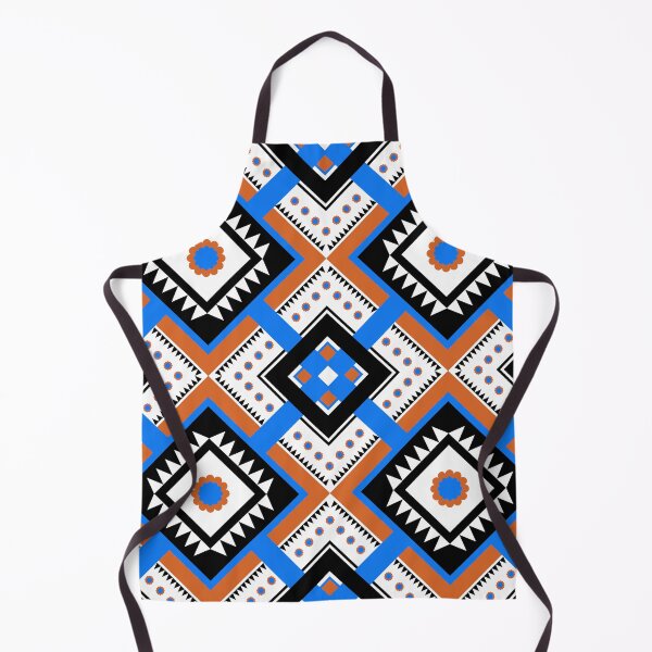 Item preview, Geometric Tribal Seamless Pattern, Blue Orange and Black Ethnic Diamond Ornamental Vector Background designed and sold by Jeffrey-Jeffrey.