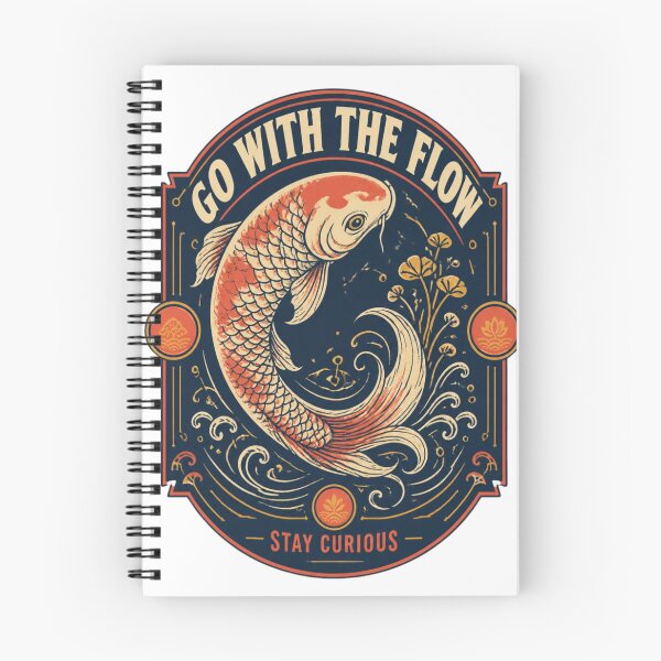 Item preview, Go With The Flow Koi Fish Wave Art designed and sold by GenZStickerHub1.
