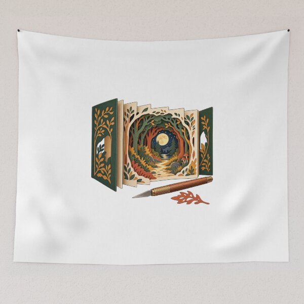 Item preview, Tunnel Book Artist Layered Paper Forest Diorama designed and sold by UrbanCanvvas.