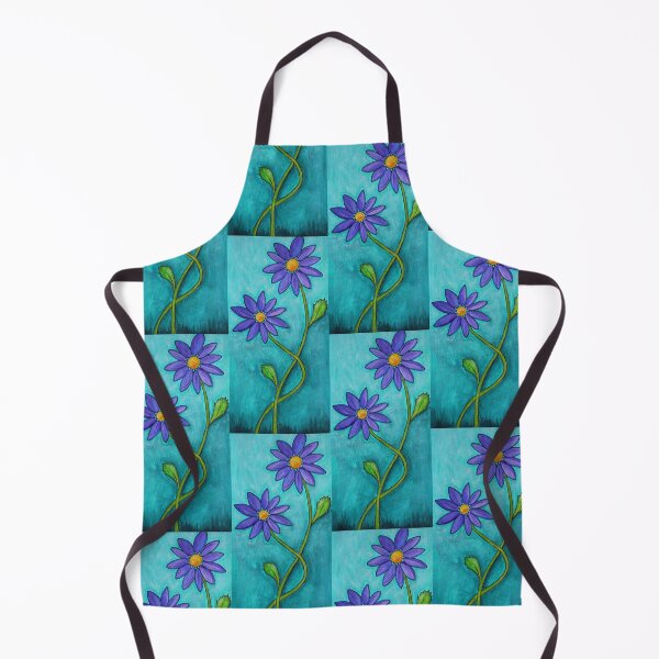 Item preview, Two Purple Flowers On Aqua Botanical Prints Floral Art designed and sold by Sharon Cummings Art.