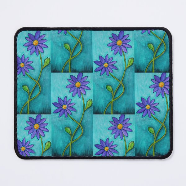 Item preview, Two Purple Flowers On Aqua Botanical Prints Floral Art designed and sold by Sharon Cummings Art.