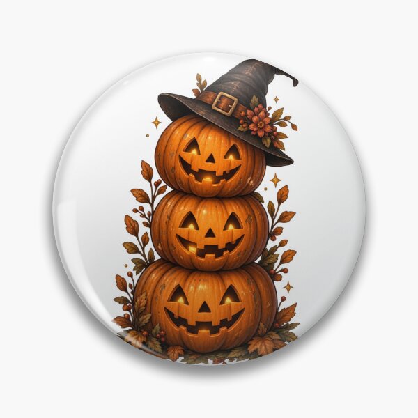 Item preview, Witchy Jack O Lantern Pumpkin Stack designed and sold by DustyCuriositie.