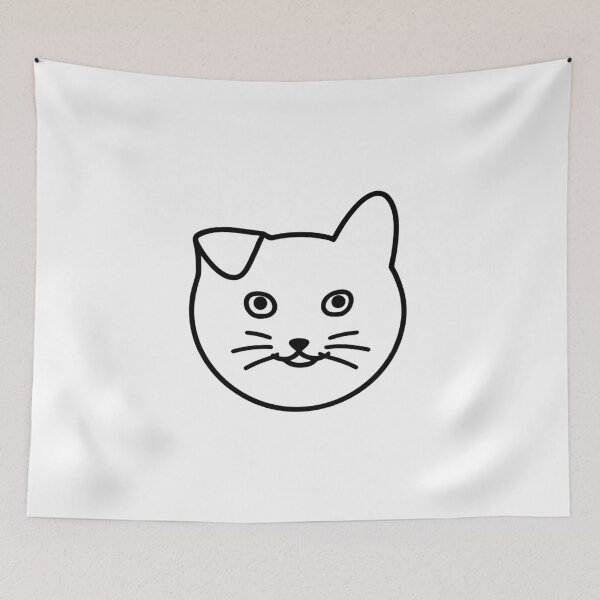 Item preview, Cute Kitten Face Minimalist Cat Line Drawing designed and sold by Ikochane.