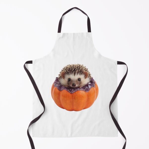 Item preview, Cute Hedgehog sitting in Crystal Amethyst Pumpkin Geode designed and sold by OlesiaCraft.