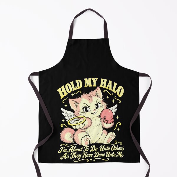 Item preview, Funny Hold My Halo Angel Kitten Karma Humor Art designed and sold by elderberry.