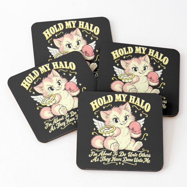 Item preview, Funny Hold My Halo Angel Kitten Karma Humor Art designed and sold by elderberry.