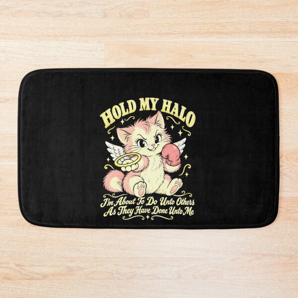 Item preview, Funny Hold My Halo Angel Kitten Karma Humor Art designed and sold by elderberry.