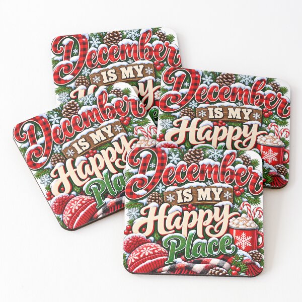 Item preview, December Is My Happy Place Cozy Winter Hot Cocoa Christmas designed and sold by 198tees.