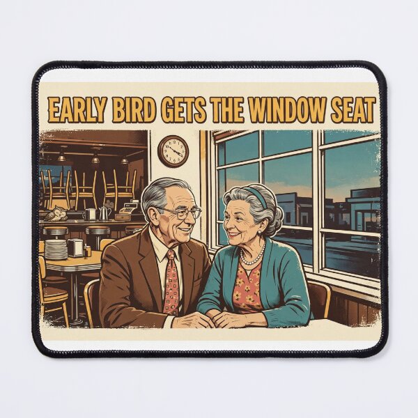 Item preview, Early Bird Gets The Window Seat Funny Senior Diner Shirt designed and sold by Hearth & Hue.