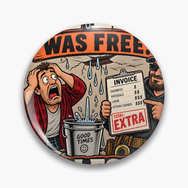 Item preview, The Leak Was Free The Lesson Is Extra designed and sold by Roofers Coffee.
