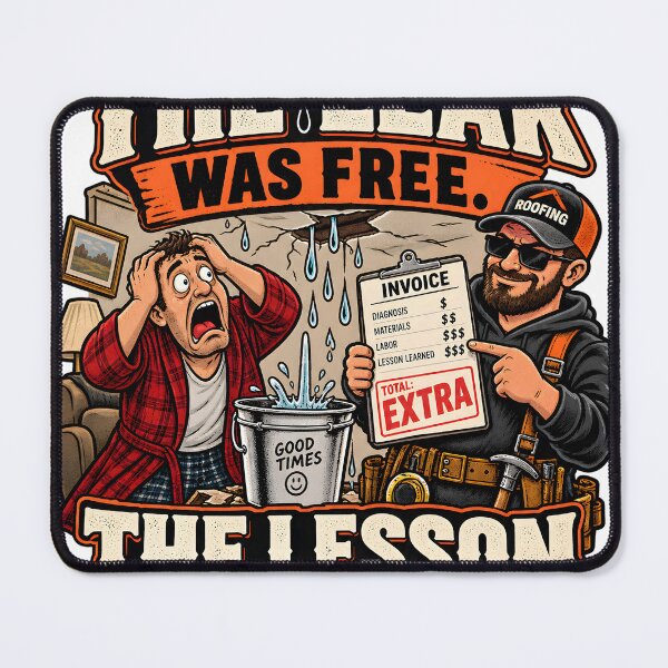 Item preview, The Leak Was Free The Lesson Is Extra designed and sold by Roofers Coffee.