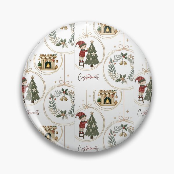 Item preview, ​Cozy Christmas Ornaments Watercolor Pattern Illustration  designed and sold by crystalar95.