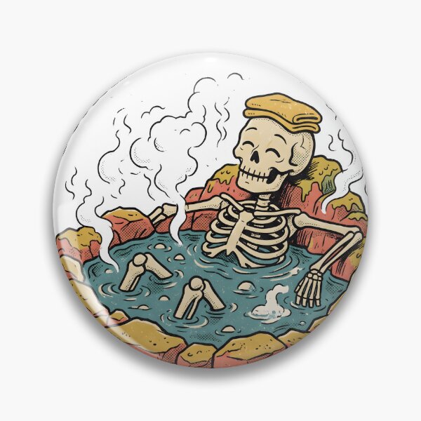 Item preview, Skeleton Relaxes in a Steaming Rocky Pool designed and sold by MisteryDesigner.