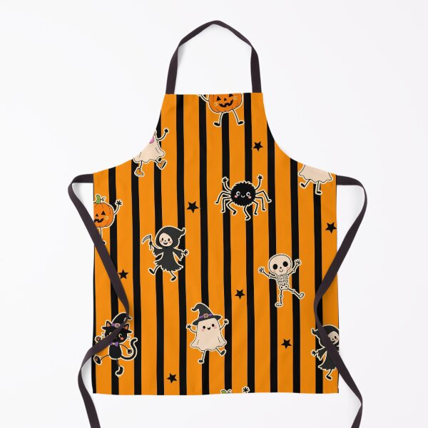 Item preview, Cute Halloween Characters Orange and Black Stripe Pattern designed and sold by VibnWalls.