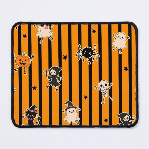 Item preview, Cute Halloween Characters Orange and Black Stripe Pattern designed and sold by VibnWalls.
