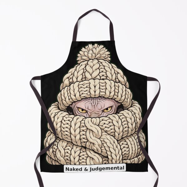 Item preview, Naked & Judgemental Funny Sphynx Cat in Oversized Winter Sweater - Sarcastic Hairless Cat Lover Gift designed and sold by Ibrahimhema5.