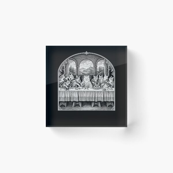 Item preview, Funny Cats Last Dinner Religious Humor Art designed and sold by elderberry.