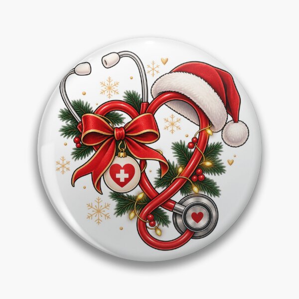 Item preview, Christmas Nurse Gift Festive Stethoscope Heart designed and sold by Corvoria.