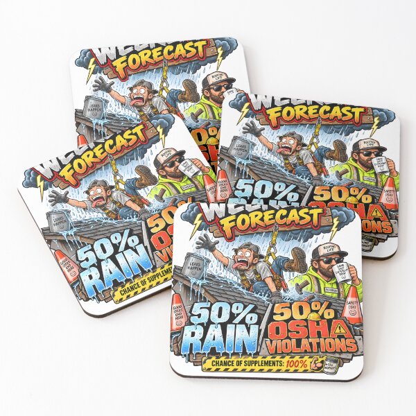 Item preview, Weekend Forecast 50 Percent Rain 50 Percent OSHA Violations designed and sold by Roofers Coffee.