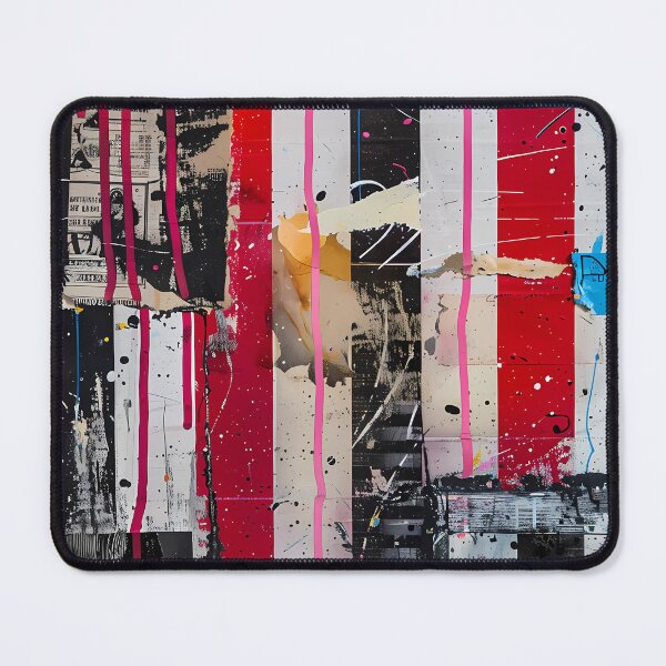 Item preview, Abstract Street Art Collage: Urban Mixed Media with Pink Drips Description: designed and sold by Artdavesalzburg.