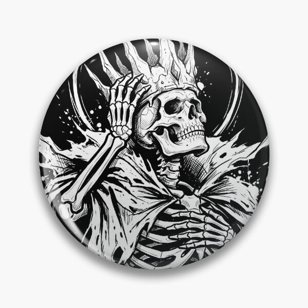 Item preview, Cloaked Skeleton Lifts a Spiked Crown Before a Halo designed and sold by MisteryDesigner.