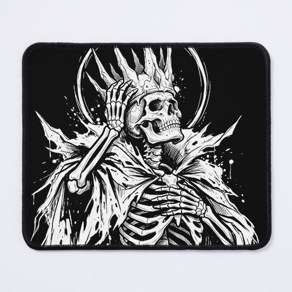 Item preview, Cloaked Skeleton Lifts a Spiked Crown Before a Halo designed and sold by MisteryDesigner.