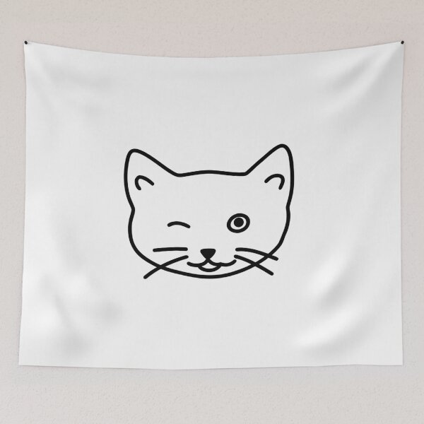 Item preview, Minimalist Cat Portrait Simple Feline Outline designed and sold by Ikochane.