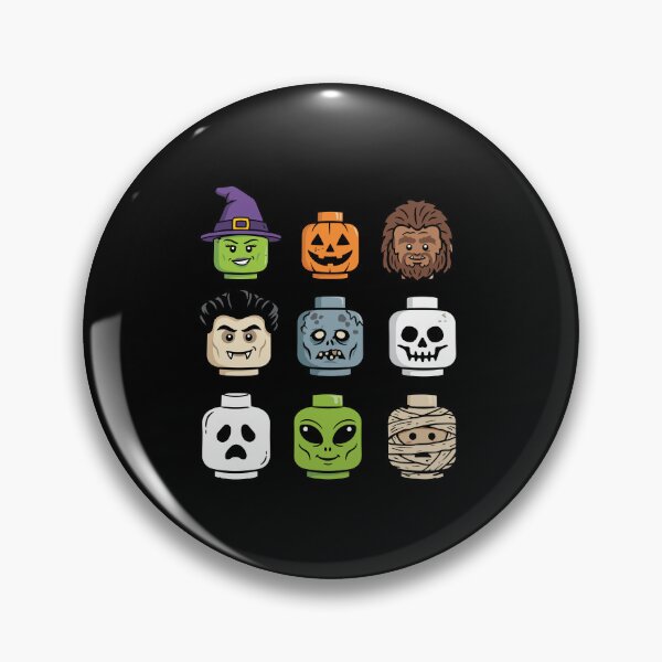 Item preview, Halloween Building Blocks Head Cute Bricks  designed and sold by Designart68.