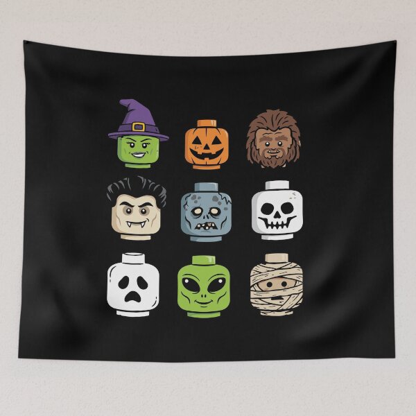 Item preview, Halloween Building Blocks Head Cute Bricks  designed and sold by Designart68.