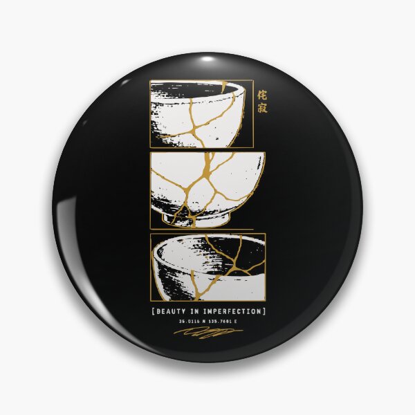 Item preview, Kintsugi Wabi Sabi - Tea Bowl Gold Repair Woodblock Art designed and sold by WAVE-JP.