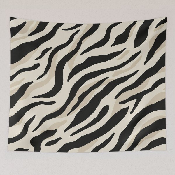 Item preview, Modern Zebra Animal Print Pattern Black and Cream designed and sold by Mindful Wall Art Studio.