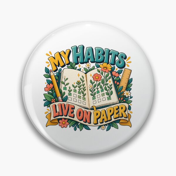 Item preview, My Habits Live on Paper Floral Tracker Journal designed and sold by UrbanCanvvas.